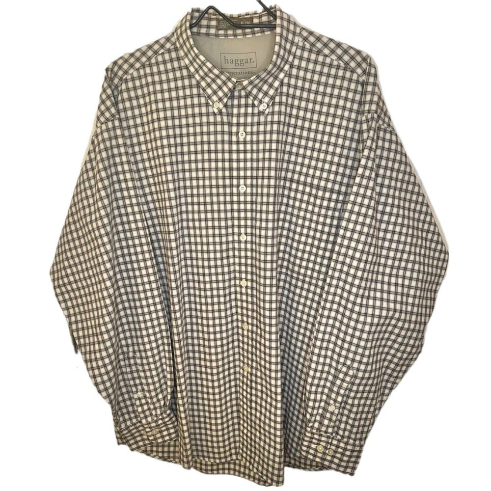 Haggar Generations Men's XL Plaid Button Down Shirt